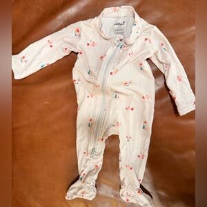 WildBird Cream Baby Onesie with Colorful Teapot Print